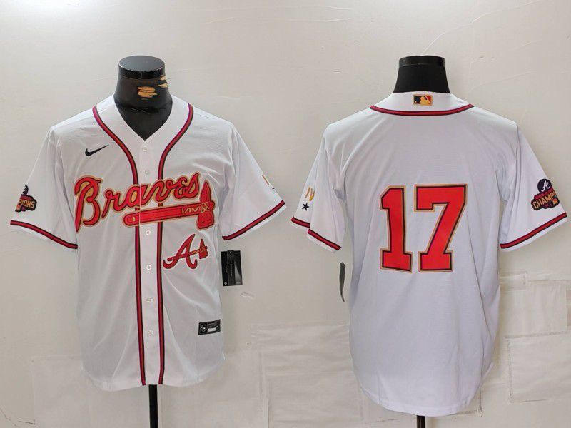 Men Atlanta Braves #17 No Name White Game 2024 Nike MLB Jersey style 2->boston red sox->MLB Jersey